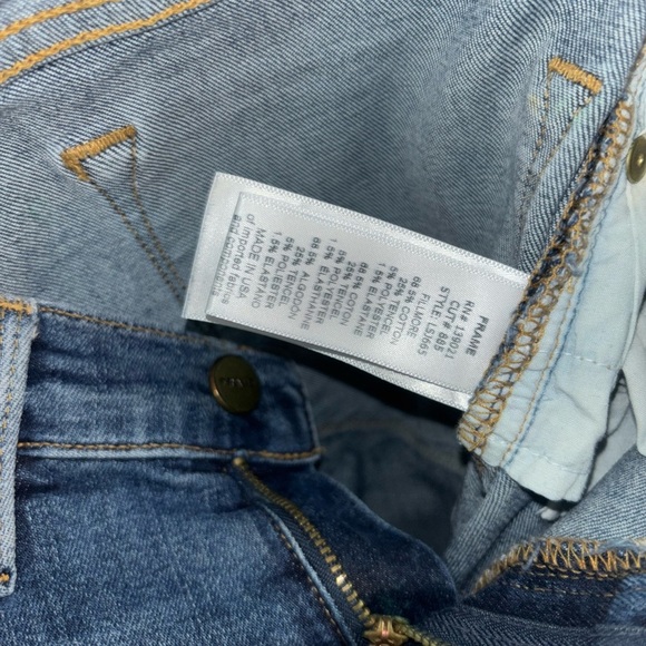 FRAME Le Skinny de Jeanne Jeans Women’s 26 Raw Hem Stretch Dark Wash - Picture 11 of 12